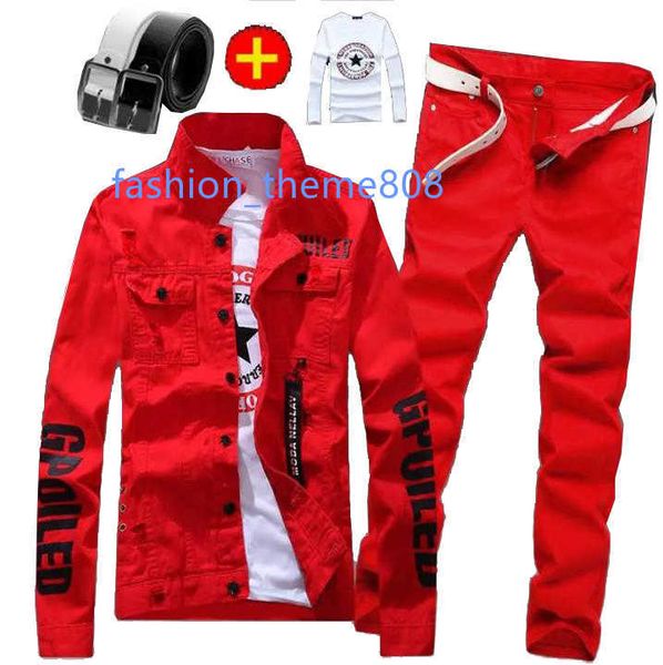 men's slim fit denim jacket pants 2pcs set long sleeve coats letters printed casual large size black white red boys trousers, Gray
men's slim fit denim jacket pants 2pcs set long sleeve coats letters printed casual large size black white red boys trousers, Gray