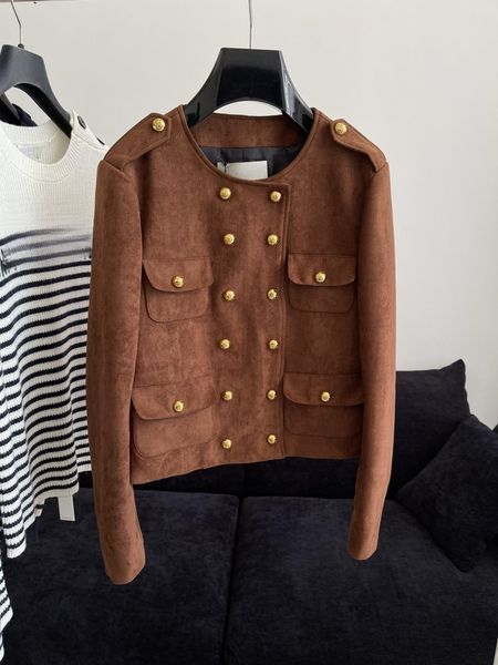 women's jackets european designer's new handsome suede jacket for early autumn 2023, Black;brown
women's jackets european designer's new handsome suede jacket for early autumn 2023, Black;brown