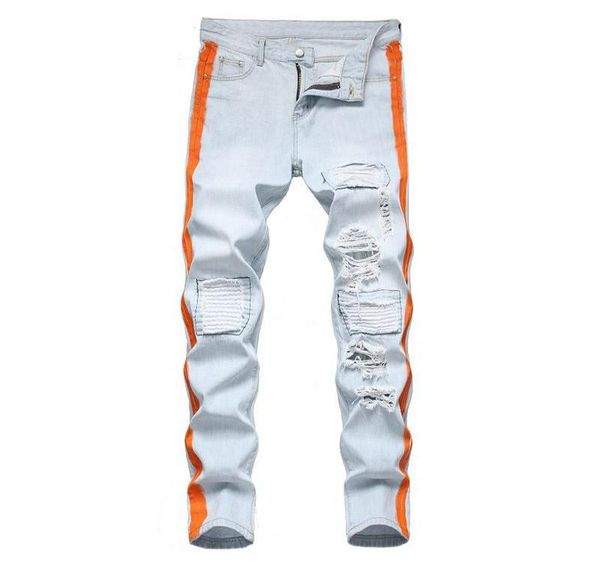 mcikkny mens ripped holes jeans pants washed patchwork denim trousers male side painted8459439, Blue
mcikkny mens ripped holes jeans pants washed patchwork denim trousers male side painted8459439, Blue