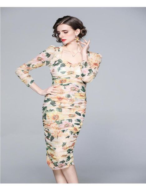 fashion mesh printing dresses 2021 women039s casual dress square neck long sleeve pleated bottom runway wear9445344, Black
fashion mesh printing dresses 2021 women039s casual dress square neck long sleeve pleated bottom runway wear9445344, Black