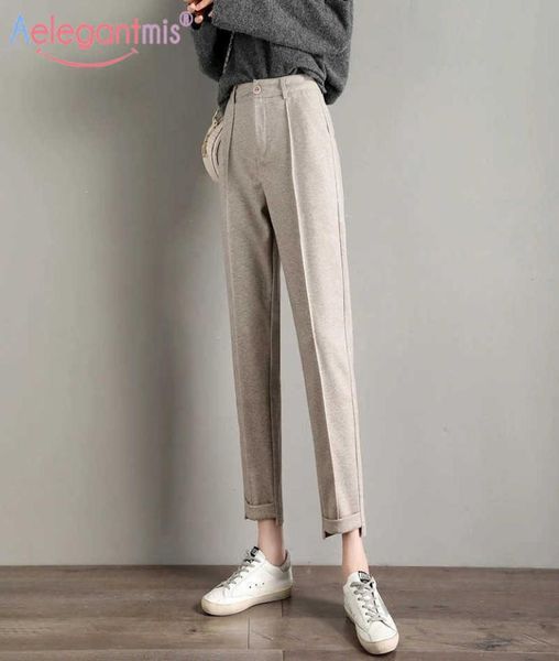 aelegantmis korean casual office lady woolen plus size pants women soft warm high waist harem female straight trousers ol 2106075810534, Black;white
aelegantmis korean casual office lady woolen plus size pants women soft warm high waist harem female straight trousers ol 2106075810534, Black;white