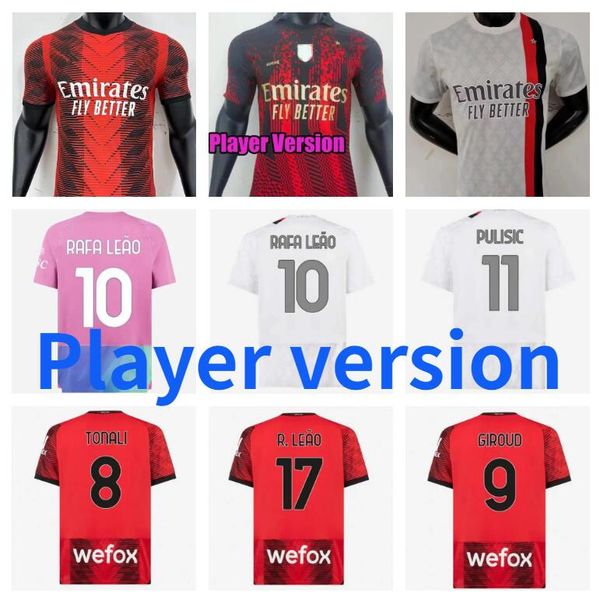 player version 2023 2024 giroud theo soccer jerseys ac milans ibrahimovic pulisic rafa leao tonali bennacer a.rebic s.castillejo brahim 23 2, Black;yellow
player version 2023 2024 giroud theo soccer jerseys ac milans ibrahimovic pulisic rafa leao tonali bennacer a.rebic s.castillejo brahim 23 2, Black;yellow