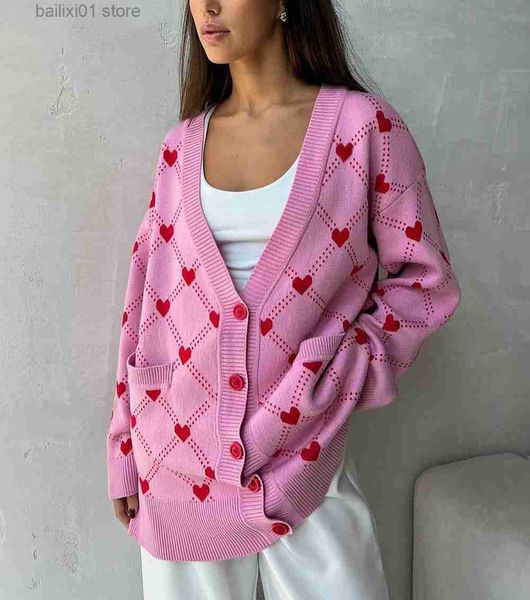 women's sweaters suninbox women pink hearts print oversize cardigan autumn button vintage warm cardigan casual office lady v-neck knitt, White;black
women's sweaters suninbox women pink hearts print oversize cardigan autumn button vintage warm cardigan casual office lady v-neck knitt, White;black