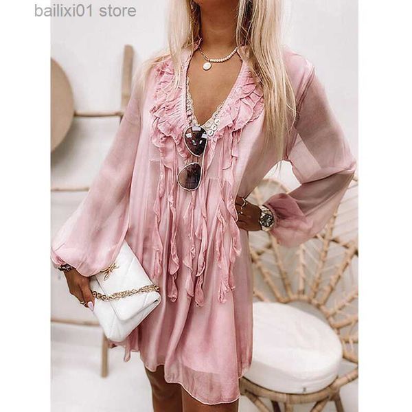basic casual dresses v neck ruffels long sleeve spring summer chiffon dress vestido transparent casual beach holiday loose dress t230817, Black;gray
basic casual dresses v neck ruffels long sleeve spring summer chiffon dress vestido transparent casual beach holiday loose dress t230817, Black;gray