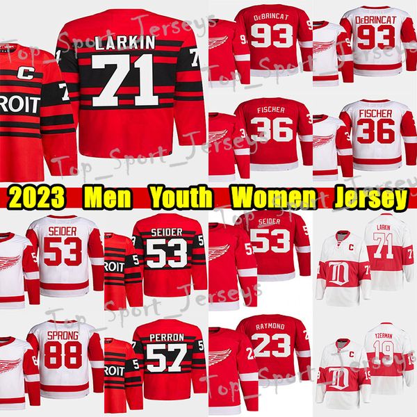 #71 dylan larkin reverse retro hockey jersey #93 alex debrincat moritz seider david perron gordie howe datsyuk steve yzerman christian fisch, Black;red
#71 dylan larkin reverse retro hockey jersey #93 alex debrincat moritz seider david perron gordie howe datsyuk steve yzerman christian fisch, Black;red
