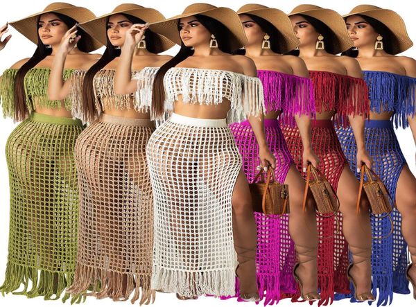knitted women dresses two pieces set slash neck cover ups slit tassel skirt hollow out beach crocheted suit6523956, Black;gray
knitted women dresses two pieces set slash neck cover ups slit tassel skirt hollow out beach crocheted suit6523956, Black;gray
