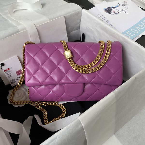 luxury women cf flap bag designer shoulder bags fashion black purple lambskin leather big space lady handbag purse gold chain with box
luxury women cf flap bag designer shoulder bags fashion black purple lambskin leather big space lady handbag purse gold chain with box