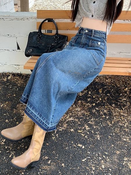 skirts sxl ball grown long denim skirt korean style high waist a line midi women jeans style 230817, Black
skirts sxl ball grown long denim skirt korean style high waist a line midi women jeans style 230817, Black