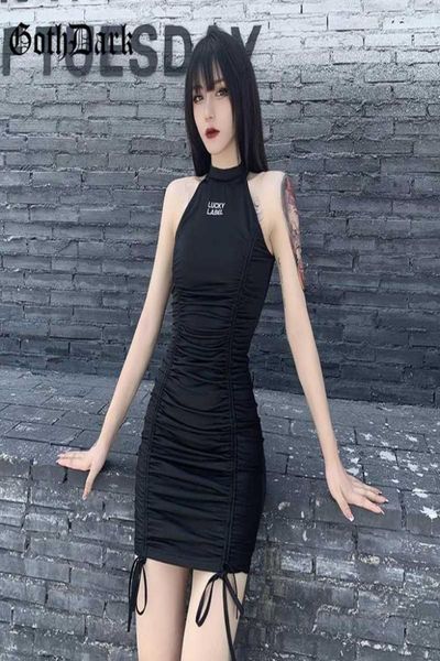 goth dark elastic drawstring gothic mini halter dresses black letter printing high waist bodycon wrap dress for women wear5193093, Black;gray
goth dark elastic drawstring gothic mini halter dresses black letter printing high waist bodycon wrap dress for women wear5193093, Black;gray