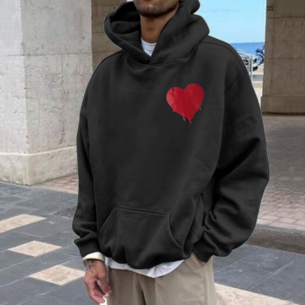 men's hoodies sweatshirts personalized red heart printed hoodies for men casual streetwear loose men's gym running casual classic, Black
men's hoodies sweatshirts personalized red heart printed hoodies for men casual streetwear loose men's gym running casual classic, Black