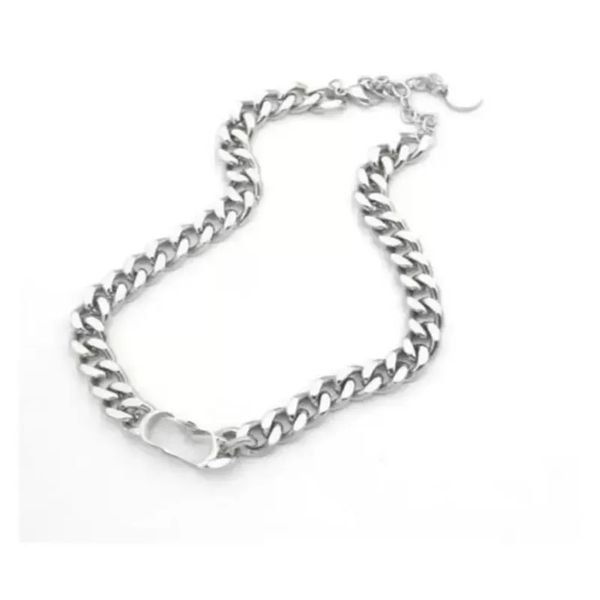 european and american necklace women's insets do not fade thick chain titanium steel fashionable necklace jewelry, Silver
european and american necklace women's insets do not fade thick chain titanium steel fashionable necklace jewelry, Silver