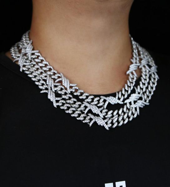barbed wire cuban link chain necklace for men micro pave 5a cz iced out bling hip hop men boy jewelry5018435, Silver
barbed wire cuban link chain necklace for men micro pave 5a cz iced out bling hip hop men boy jewelry5018435, Silver