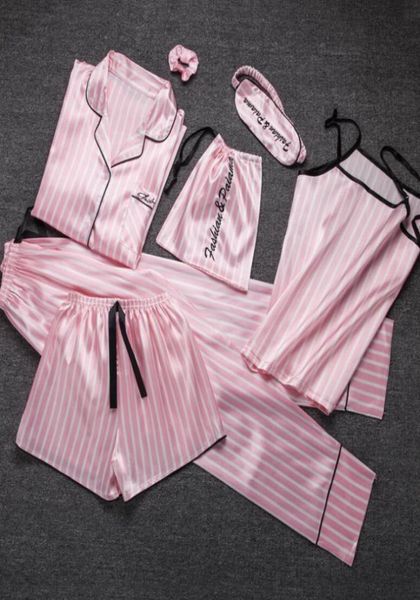 jrmissli pyjamas women 7 pieces pink pajamas sets satin silk lingerie home wear sleepwear pyjamas set pijama woman7307499, White
jrmissli pyjamas women 7 pieces pink pajamas sets satin silk lingerie home wear sleepwear pyjamas set pijama woman7307499, White