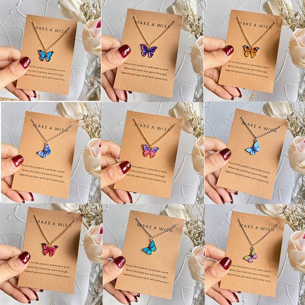creative simple fashion temperament cute butterfly pendant necklace ladies jewelry retro multi-color necklace accessories with gift card, Silver
creative simple fashion temperament cute butterfly pendant necklace ladies jewelry retro multi-color necklace accessories with gift card, Silver