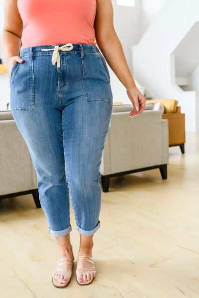 women's jeans judy blue payton pull on denim joggers fitted carmen double cuff loose elastic waist versatile casual harem straight leg, Black
women's jeans judy blue payton pull on denim joggers fitted carmen double cuff loose elastic waist versatile casual harem straight leg, Black