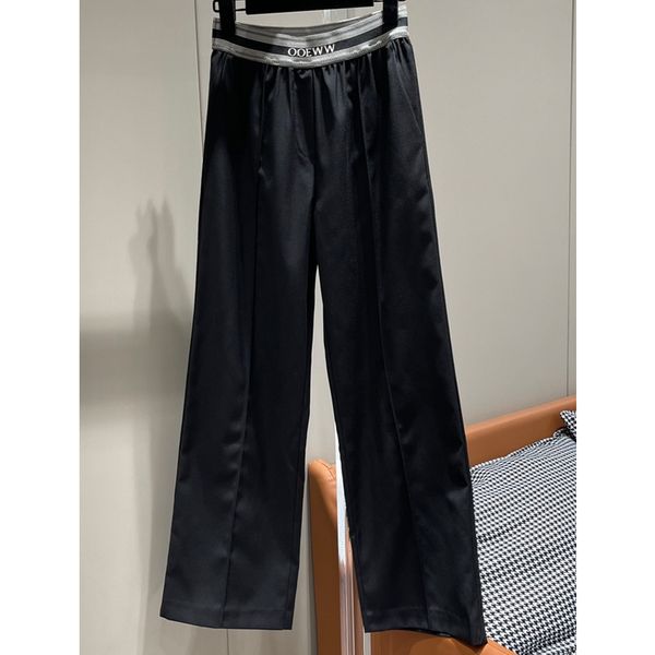 8.17 fashion elastic waist jacquard letter black straight pants women, Black;white
8.17 fashion elastic waist jacquard letter black straight pants women, Black;white