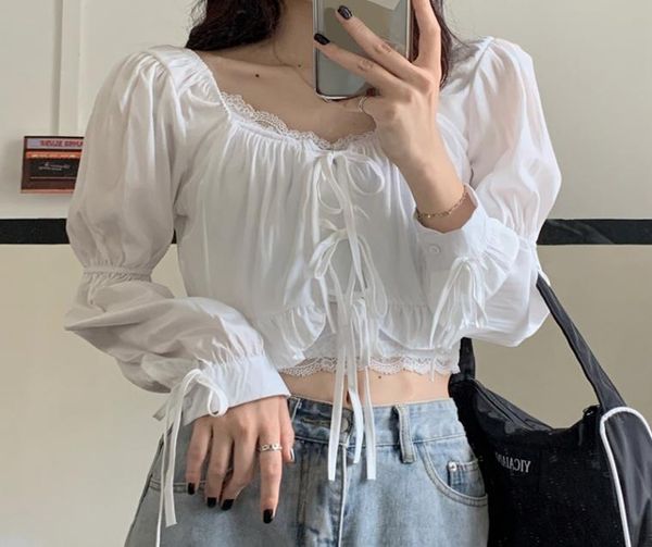 french vintage blouse women puff sleeve vneck female clothing fashion korean style drawstring women shirts 2020 chiffon blouses1654047, White
french vintage blouse women puff sleeve vneck female clothing fashion korean style drawstring women shirts 2020 chiffon blouses1654047, White
