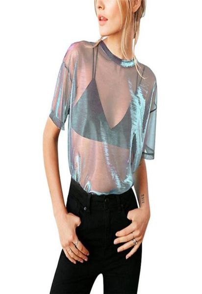 women039s tshirt punk transparent club holographic women mesh sheer tees seethrough t shirt short sleeve oneck shi3349613, White
women039s tshirt punk transparent club holographic women mesh sheer tees seethrough t shirt short sleeve oneck shi3349613, White