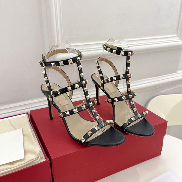 stud srivet stiletto sandals 8.5cm women's narrow band cage gladiator open-toe shoes luxury designers leather outsole evening shoes fac, Black
stud srivet stiletto sandals 8.5cm women's narrow band cage gladiator open-toe shoes luxury designers leather outsole evening shoes fac, Black