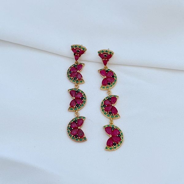 stud real 18k gold plated colorful watermelon zircon flower candy earrings jewelries letter wedding gift factory wholesale with dust bag, Golden;silver
stud real 18k gold plated colorful watermelon zircon flower candy earrings jewelries letter wedding gift factory wholesale with dust bag, Golden;silver