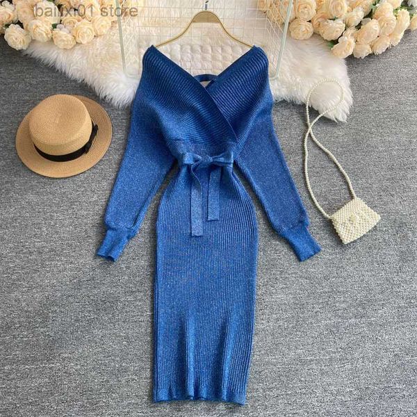 basic casual dresses ficusrong autumn women shiny knitted solid bow sashes pencil dress v-neck puff sleeve elastic sheath knitted dresses t2, Black;gray
basic casual dresses ficusrong autumn women shiny knitted solid bow sashes pencil dress v-neck puff sleeve elastic sheath knitted dresses t2, Black;gray