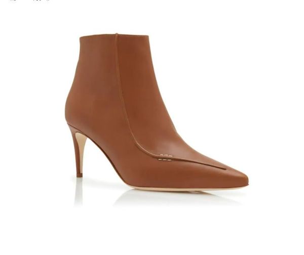 brown calf leather boots, winter women's ankle boots, high heels, leather pointed shoes, designer luxury boots, fashion cool, Black
brown calf leather boots, winter women's ankle boots, high heels, leather pointed shoes, designer luxury boots, fashion cool, Black
