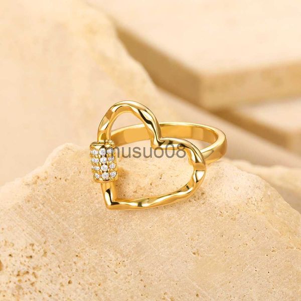 band rings zircon heart rings for women fashion stainless steel adjustable finger ring party wedding gift j230817, Silver
band rings zircon heart rings for women fashion stainless steel adjustable finger ring party wedding gift j230817, Silver