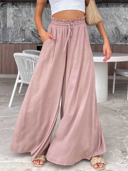 women's pants capris summer wide leg elastic waist long pants trouser pockets fashion casual women pantnes spring new pants 2023 t23081, Black;white
women's pants capris summer wide leg elastic waist long pants trouser pockets fashion casual women pantnes spring new pants 2023 t23081, Black;white