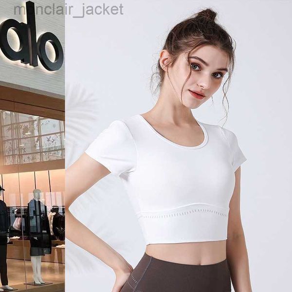desginer alos yoga t shirt new back mesh breathable sports women's curved pull bottom tight suit short sleeve, White
desginer alos yoga t shirt new back mesh breathable sports women's curved pull bottom tight suit short sleeve, White