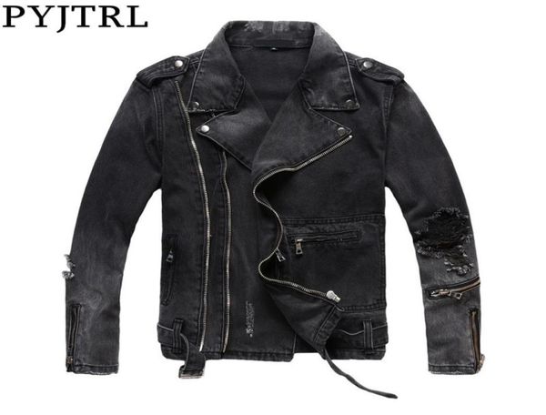 pyjtrl new mens autumn winter thick vintage holes ripped distressed coat black denim jacket for motorcycle zippers outwear 2011233257816, Black;brown
pyjtrl new mens autumn winter thick vintage holes ripped distressed coat black denim jacket for motorcycle zippers outwear 2011233257816, Black;brown