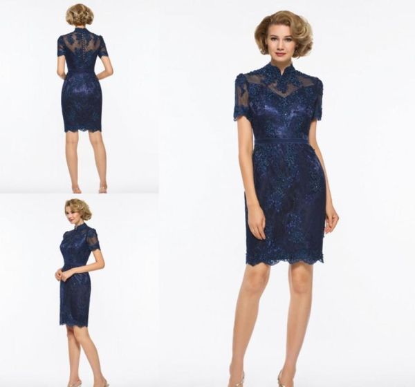 short sleeve mother of the bride dress high neck lace applique knee length mother of the groom dresses plus size evening gown wedd9900273, Black;red
short sleeve mother of the bride dress high neck lace applique knee length mother of the groom dresses plus size evening gown wedd9900273, Black;red