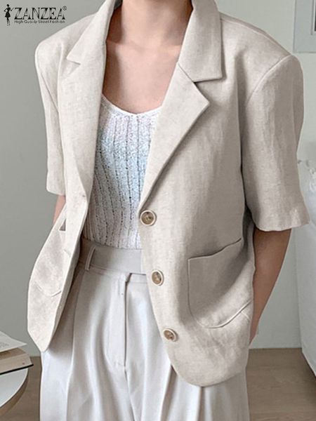 womens suits blazers zanzea short sleeve casual blazer coats women korean fashion office lady lightweight simple pockets elegant suit jacket, White;black
womens suits blazers zanzea short sleeve casual blazer coats women korean fashion office lady lightweight simple pockets elegant suit jacket, White;black