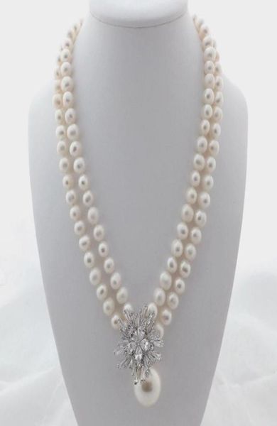 charming 2strands 78mm white freshwater pearl necklace micro inlay zircon accessories shell pendant long 4548cm7756744, Silver
charming 2strands 78mm white freshwater pearl necklace micro inlay zircon accessories shell pendant long 4548cm7756744, Silver