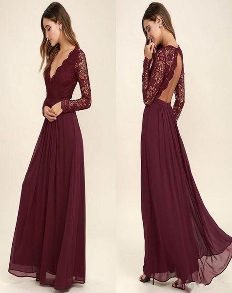 burgundy chiffon bridesmaid dresses long sleeves western country style vneck backless long beach lace wedding party dresses c7272781, White;pink
burgundy chiffon bridesmaid dresses long sleeves western country style vneck backless long beach lace wedding party dresses c7272781, White;pink