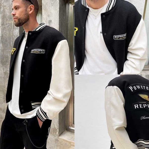 mens designer r racing club varsity jacke wing towel embroidered leather sleeve bomber jacket coat trendy baseball jackets for men windbreak, Black;brown
mens designer r racing club varsity jacke wing towel embroidered leather sleeve bomber jacket coat trendy baseball jackets for men windbreak, Black;brown