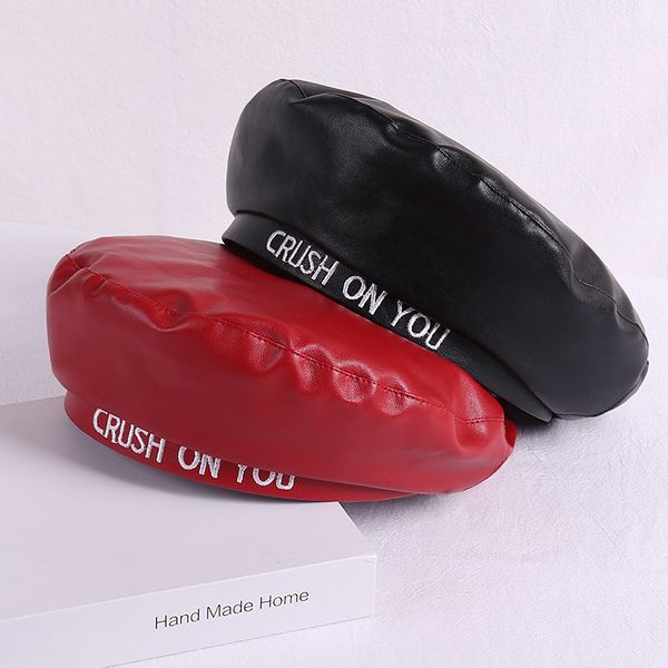 berets pu beret womens autumn winter sboy british vintage street painters hat red hat white letter berets 230816, Blue;gray
berets pu beret womens autumn winter sboy british vintage street painters hat red hat white letter berets 230816, Blue;gray