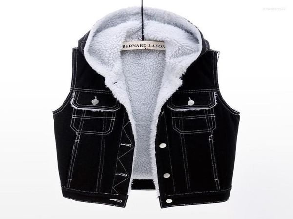 women039s vests 2022 autumn winter denim cotton vest plus velvet thick slim hooded sleeveless jacket lamb warm female tide1606230, Black;white
women039s vests 2022 autumn winter denim cotton vest plus velvet thick slim hooded sleeveless jacket lamb warm female tide1606230, Black;white
