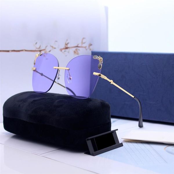 colorful cat eye frameless designer sunglasses with bee attached to the lens fashion sunglasse for driving in summer3049, White;black
colorful cat eye frameless designer sunglasses with bee attached to the lens fashion sunglasse for driving in summer3049, White;black