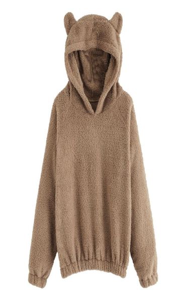 women hoodies sweatshirt kawaii fleece fur coat 2018 winter warm teddy bear ears soft jacket thick coat hooded outwears sudadera m2621824, Black
women hoodies sweatshirt kawaii fleece fur coat 2018 winter warm teddy bear ears soft jacket thick coat hooded outwears sudadera m2621824, Black