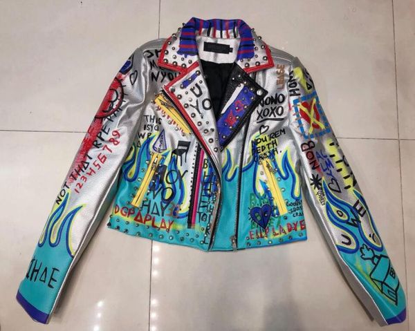 leather jacket women graffiti colorful print rivet biker jackets and coats punk streetwear ladies short jacekt outerwear clothes w1339675, Black
leather jacket women graffiti colorful print rivet biker jackets and coats punk streetwear ladies short jacekt outerwear clothes w1339675, Black