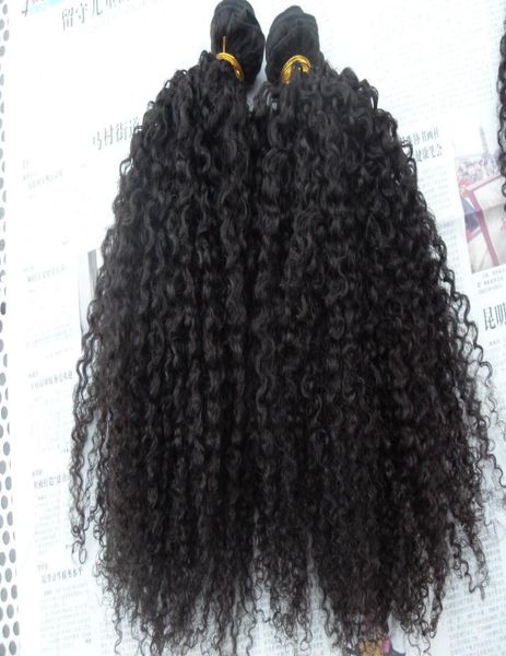 brazilian curly hair weft hair extensions unprocessed curly natural black color human extensions can be dyed7850013, Black;brown