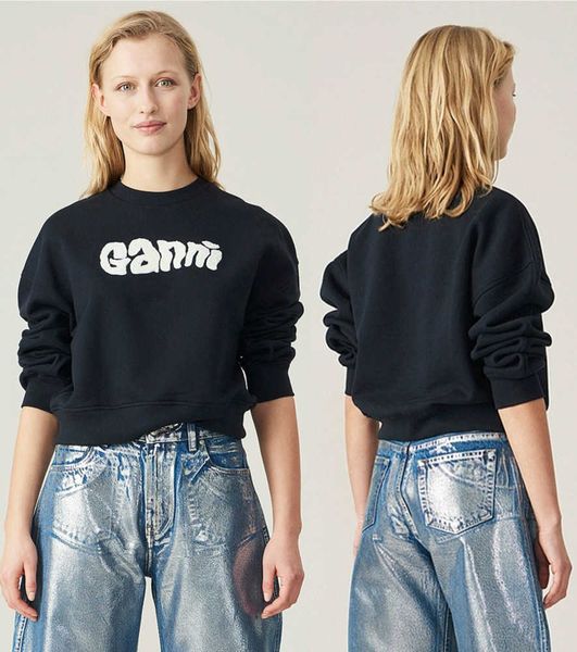 23ss ganni women designer fashion cotton hoodie classic sweatshirt pullover jumper letter embroidered short loose casual for women pullover, Black
23ss ganni women designer fashion cotton hoodie classic sweatshirt pullover jumper letter embroidered short loose casual for women pullover, Black