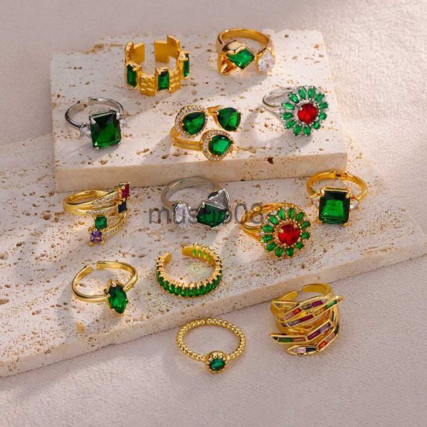 band rings gold plated stainless steel rings for women vintage green color adjustable geometric finger ring wedding jewelry j230817, Silver
band rings gold plated stainless steel rings for women vintage green color adjustable geometric finger ring wedding jewelry j230817, Silver