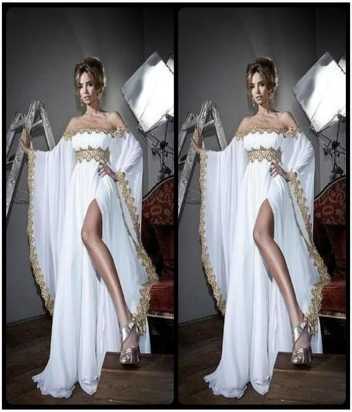 arabic style long sleeves gold lace and white appliques chiffon abaya kaftan evening prom dresses with high split slit party dress7050914, Black;red
arabic style long sleeves gold lace and white appliques chiffon abaya kaftan evening prom dresses with high split slit party dress7050914, Black;red