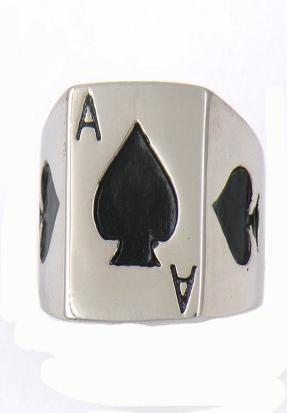 fanssteel stainless steel vintage mens or wemens jewelry signet classic poker spade a lucky ring 13w779212549, Silver
fanssteel stainless steel vintage mens or wemens jewelry signet classic poker spade a lucky ring 13w779212549, Silver