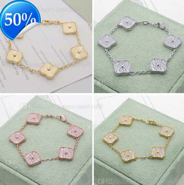 charm bracelets designer fashion clover gold bracelet red fritillary lover luxury jewelry women's 15mm flower party wedding engagement, Golden;silver
charm bracelets designer fashion clover gold bracelet red fritillary lover luxury jewelry women's 15mm flower party wedding engagement, Golden;silver