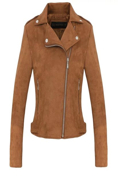 new fashion women suede motorcycle jacket slim brown full lined soft faux leather female coat veste femme cuir epaulet zipper4821801, Black
new fashion women suede motorcycle jacket slim brown full lined soft faux leather female coat veste femme cuir epaulet zipper4821801, Black