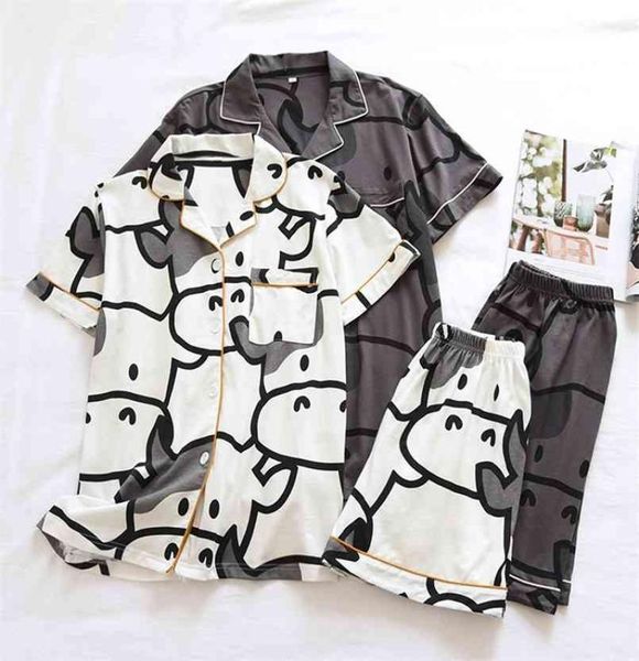 summer couple pure cotton shortsleeved shorts pajamas twopiece cute calf female loose simple home service set male 2108099471574, Black;red
summer couple pure cotton shortsleeved shorts pajamas twopiece cute calf female loose simple home service set male 2108099471574, Black;red