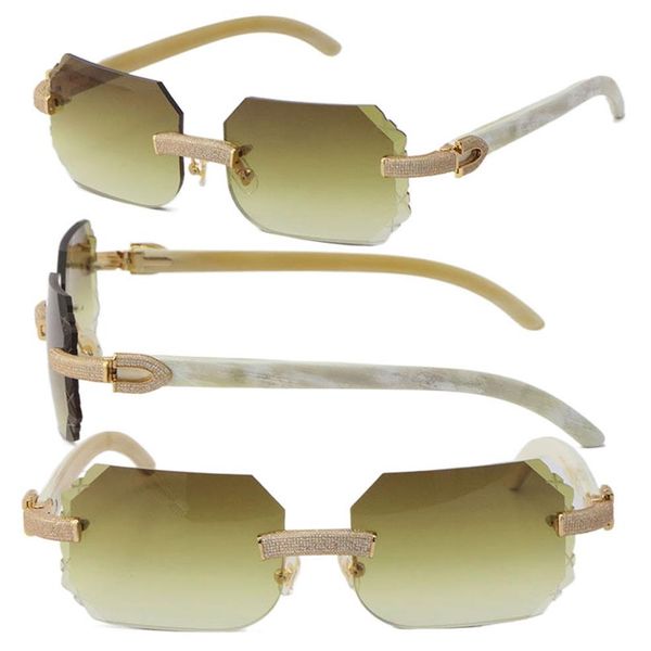 2022 new micro-paved rimless luxury diamond set sunglasses white genuine natural buffalo horn sun glasses rocks frame male and fem281o, White;black
2022 new micro-paved rimless luxury diamond set sunglasses white genuine natural buffalo horn sun glasses rocks frame male and fem281o, White;black