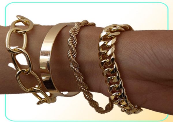 4pcsset hip hop chunky thick miami curb cuban bracelets bangles punk metal ed rope chain bracelet jewelry gift5787956, Golden;silver
4pcsset hip hop chunky thick miami curb cuban bracelets bangles punk metal ed rope chain bracelet jewelry gift5787956, Golden;silver
